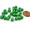 Dice>30 Deluxe Rounded Corner Six Sided D6 5mm .197 Inch Small Tiny Dice - Green - Your Source for Gaming Essentials