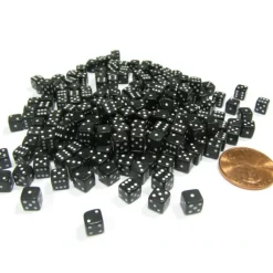 Dice>200 5mm .197 Inch Six Sided D6 Die Small Tiny Mini Miniature Black Dice - Your Source for Gaming Essentials