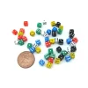 Dice>50 Six Sided D6 5mm .197 Inch Die Small Tiny Mini Miniature MultiColored Dice - Your Source for Gaming Essentials