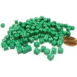 Dice>200 Six Sided D6 5mm .197 Inch Die Small Tiny Mini Miniature Green Dice - Your Source for Gaming Essentials