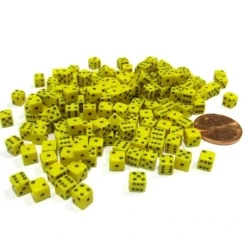 Dice>200 Six Sided D6 5mm .197 Inch Die Small Tiny Mini Miniature Yellow Dice - Your Source for Gaming Essentials