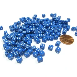 Dice>200 Six Sided D6 5mm .197 Inch Die Small Tiny Mini Miniature Blue Dice - Your Source for Gaming Essentials