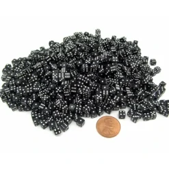 Dice>1000 Six Sided D6 5mm .197 Inch Die Small Tiny Mini Miniature Black Dice - Your Source for Gaming Essentials