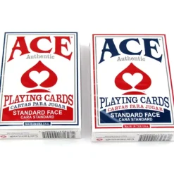Cards>Ace Standard Size Playing Cards with Standard Faces - 1 Red Deck and 1 Blue Deck - Your Source for Gaming Essentials