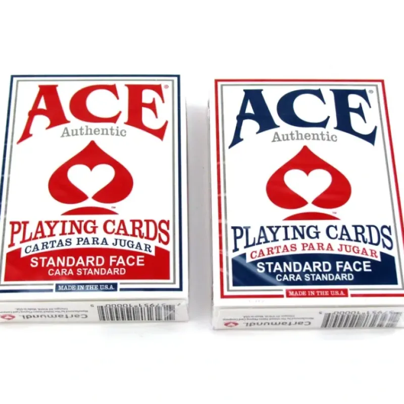 Cards>Ace Standard Size Playing Cards with Standard Faces - 1 Red Deck and 1 Blue Deck - Your Source for Gaming Essentials