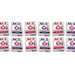 Cards>Ace Standard Size Playing Cards with Giant Faces - 6 Red Decks, 6 Blue Decks - Your Source for Gaming Essentials
