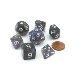 Dice>Acrylic Stardust 7-Die Polyhedral 16mm Dice Set - Galaxy - Your Source for Gaming Essentials