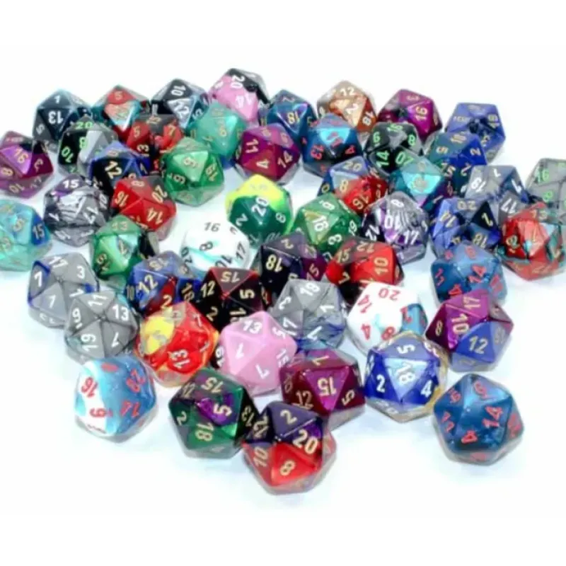 Dice>Bag of 50 Assorted Loose Gemini d20 Dice - Your Source for Gaming Essentials