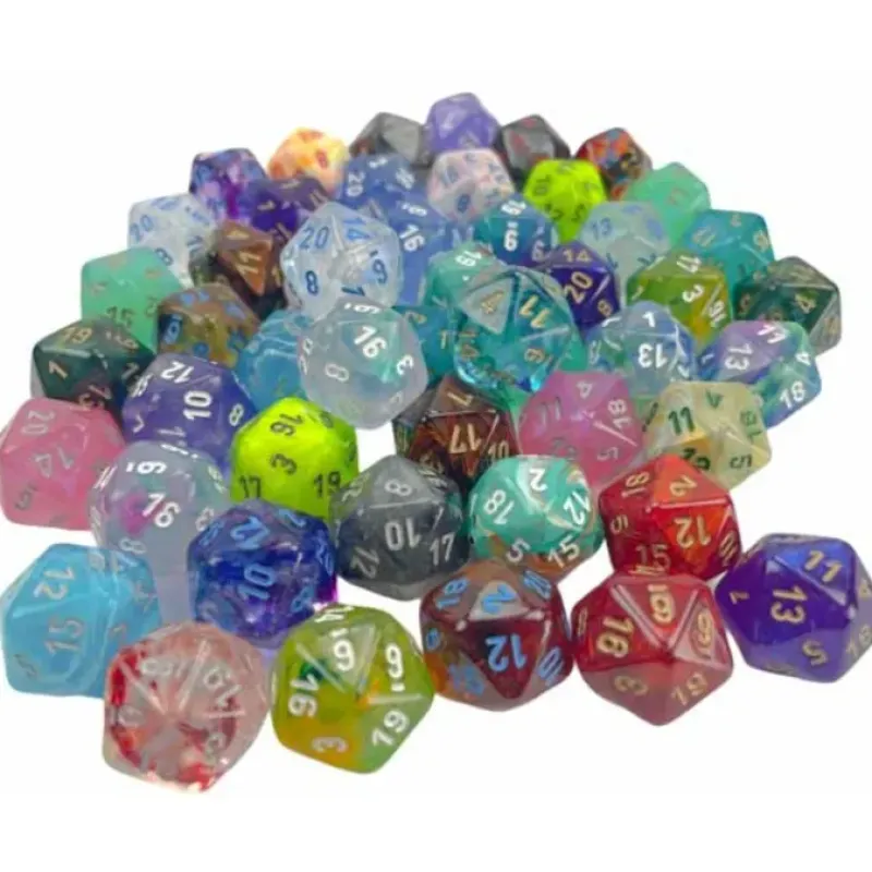 Dice>Bag of 50 Assorted Loose Signature d20 Dice - Your Source for Gaming Essentials