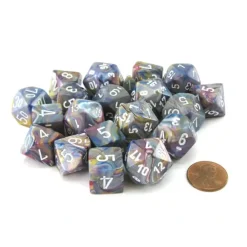 Dice>Bag of 20 Festive Polyhedral Dice - Carousel with White Numbers - Your Source for Gaming Essentials