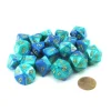 Dice>Bag of 20 Gemini Polyhedral Dice - Blue-Teal with Gold Numbers - Your Source for Gaming Essentials