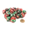 Dice>Bag of 20 Gemini Polyhedral Dice - Green-Red with White Numbers - Your Source for Gaming Essentials