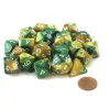 Dice>Bag of 20 Gemini Polyhedral Dice - Gold-Green with White Numbers - Your Source for Gaming Essentials