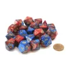 Dice>Bag of 20 Gemini Polyhedral Dice - Blue-Red with Gold Numbers - Your Source for Gaming Essentials