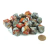 Dice>Bag of 20 Gemini Polyhedral Dice - Orange-Steel with Gold Numbers - Your Source for Gaming Essentials