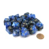 Dice>Bag of 20 Gemini Polyhedral Dice - Black-Blue with Gold Numbers - Your Source for Gaming Essentials