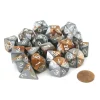 Dice>Bag of 20 Gemini Polyhedral Dice- Copper-Steel with White Numbers - Your Source for Gaming Essentials