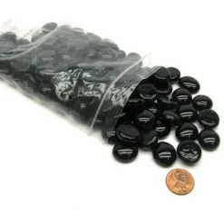 Board Games>Bag of 100 Glass Stones Game Markers - Black - Your Source for Gaming Essentials