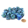 Dice>Bag of 20 Lustrous Polyhedral Dice - Dark Blue with Green Numbers - Your Source for Gaming Essentials