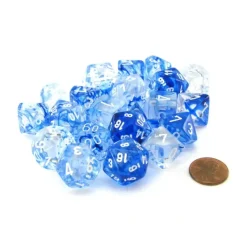Dice>Bag of 20 Nebula Polyhedral Dice - Dark Blue with White Numbers - Your Source for Gaming Essentials