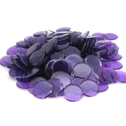 Board Games>Bag of 250 Plastic 19mm Round Sorting Chip Gaming Accessory - Purple - Your Source for Gaming Essentials