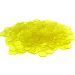 Board Games>Bag of 250 Plastic 19mm Round Sorting Chip Gaming Accessory - Yellow - Your Source for Gaming Essentials