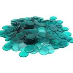 Board Games>Bag of 250 Plastic 19mm Round Sorting Chip Gaming Accessory - Green - Your Source for Gaming Essentials