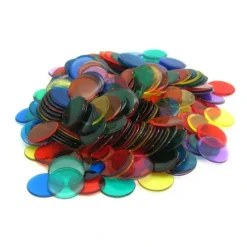 Board Games>Bag of 300 Plastic 19mm Round Sorting Chip Gaming Accessory - Assorted Colors - Your Source for Gaming Essentials