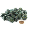 Dice>Bag of 20 Scarab Polyhedral Dice - Jade with Gold Numbers - Your Source for Gaming Essentials