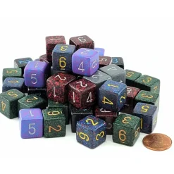 Dice>Bag of 50 Speckled 16mm D6 Numbered Dice - Your Source for Gaming Essentials