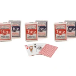 Cards>Bee Jumbo Index Poker Playing Cards - 3 Red and 3 Blue Decks - Your Source for Gaming Essentials