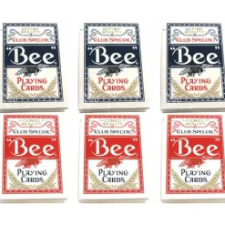 Cards>Bee No.92 Standard Index Poker Playing Cards - 3 Red and 3 Blue Decks - Your Source for Gaming Essentials