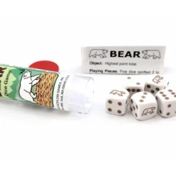 Dice>Beige Bear Dice Game in Travel Tube - Your Source for Gaming Essentials