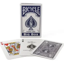 Cards>Bicycle Big Box Blue Playing Cards - 4.5" Wide x 7" Tall Jumbo Deck - Your Source for Gaming Essentials
