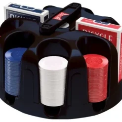 Cards>Bicycle Carousel Poker Set Rack, 200 2-Gram Poker Chips and 2 Decks of Cards - Your Source for Gaming Essentials