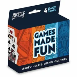 Cards>Bicycle 4-Game Pack (Hearts Spades Euchre and Solitaire) - Your Source for Gaming Essentials