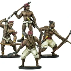 Blood & Plunder Native American African Warriors Unit (4) Unpainted Metal Minis - Your Source for Gaming Essentials* Best