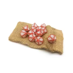 Dice>Blood & Plunder Pack of 12 D10 English Nationality Dice - Red with White - Your Source for Gaming Essentials