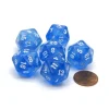 Dice>Borealis 20 Sided D20 Chessex Dice, 6 Pieces - Sky Blue with White Numbers - Your Source for Gaming Essentials