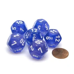 Dice>Borealis 12 Sided D12 Chessex Dice, 6 Pieces - Purple with White Numbers - Your Source for Gaming Essentials