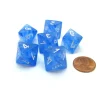 Dice>Borealis 15mm 8 Sided D8 Chessex Dice, 6 Pieces - Sky Blue with White - Your Source for Gaming Essentials