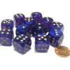Dice>Borealis 16mm D6 Chessex Dice Block (12 Dice) - Royal Purple with Gold Pips - Your Source for Gaming Essentials