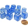 Dice>Borealis 16mm D6 Chessex Dice Block (12 Dice) - Sky Blue with White Pips - Your Source for Gaming Essentials