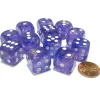 Dice>Borealis 16mm D6 Chessex Dice Block (12 Dice) - Purple with White Pips - Your Source for Gaming Essentials