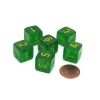 Dice>Borealis 15mm D6 Numbered Chessex Dice, 6 Pieces - Maple Green with Yellow - Your Source for Gaming Essentials