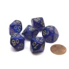 Dice>Borealis 16mm Tens D10 (00-90) Chessex Dice, 6 Pieces - Royal Purple with Gold - Your Source for Gaming Essentials