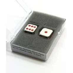 Dice>Box of 2 Zinc Metal Alloy D6 15mm Heavy Dice - Red Pips - Your Source for Gaming Essentials