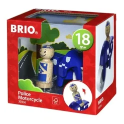 Toys>BRIO Wooden Police Officer and Motorcycle Toddler Play Toy - Your Source for Gaming Essentials