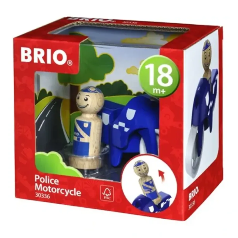 Toys>BRIO Wooden Police Officer and Motorcycle Toddler Play Toy - Your Source for Gaming Essentials
