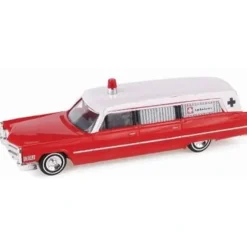 New Busch 42908 HO 1:87 Scale Red & White Cadillac Wagon Ambulance - Your Source for Gaming Essentials Trains